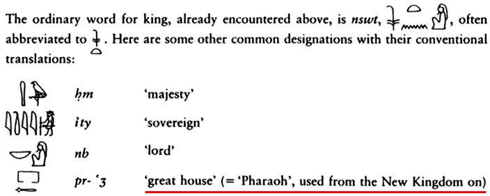 “Discussion on the various designations used for the king of Egypt.” [4]